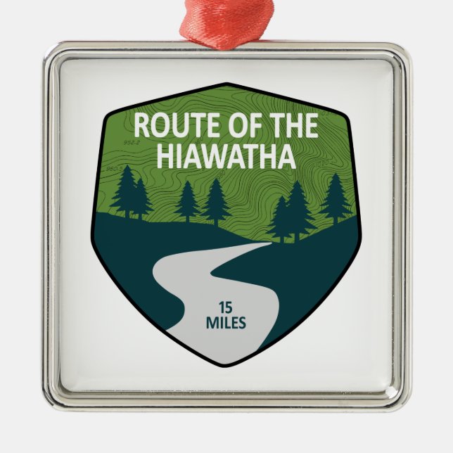 Wanderweg Hiawatha Ornament Aus Metall (Vorne)