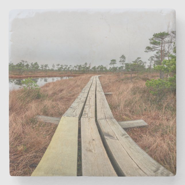 Wanderweg im Sumpf Steinuntersetzer (Vorderseite)