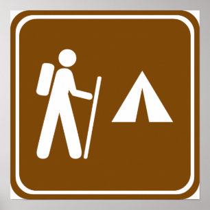 Wanderweg mit dem Camping Paradies für Kletterhexe Poster