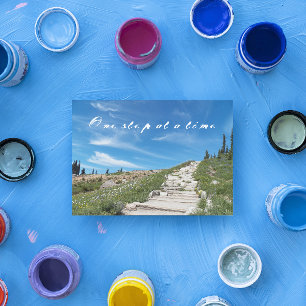 Wanderweg-Zitatkarte 'Schritt für Schritt' Karte