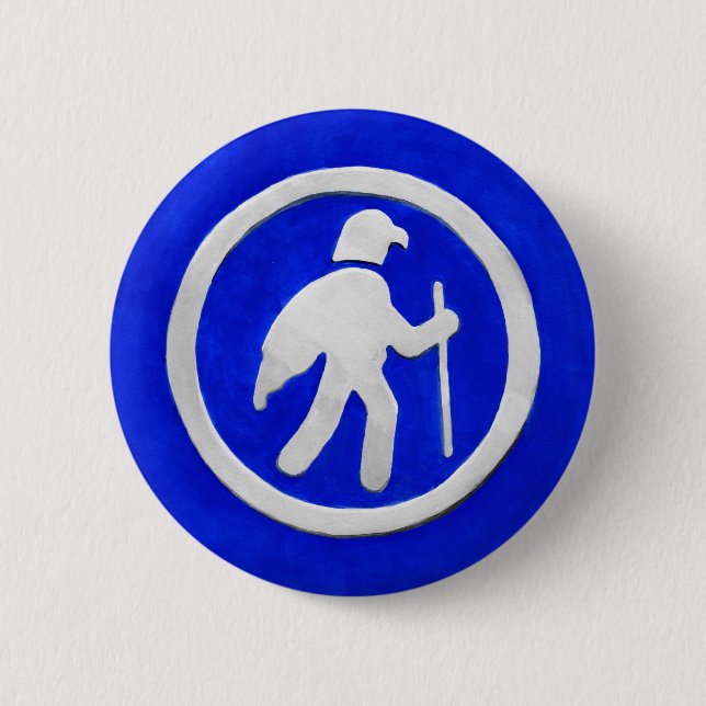 Wanderwegmarkierung für Falken Button (Vorderseite)