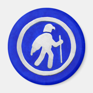 Wanderwegmarkierung mit Habicht Magnet