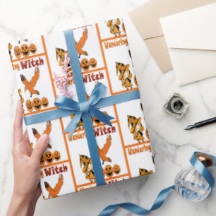 Wanderwitz Raven Kürbislaterne Halloween Spaß Geschenkpapier