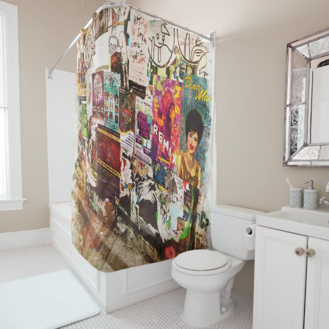 Wandgemälde, Anschlagbrett, Pike-Platz-Markt, Duschvorhang (Beispiel)