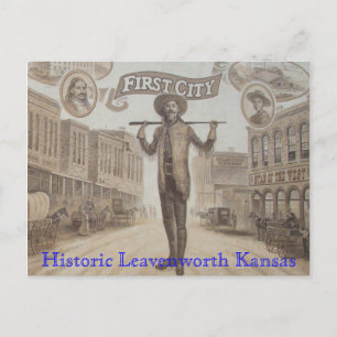 Wandgemälde, historische Leavenworth Kansas Postkarte
