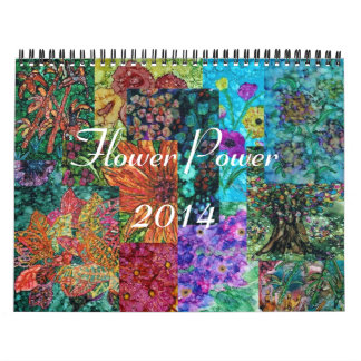Wandkalender des Blumen-Power-2014