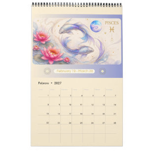 Wandkalender des Zodiak Art Nouveau 2027