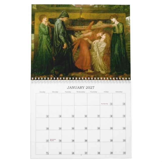 Wandkalender Gabriels Dante Rossetti (Jan 2027)