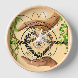 Wandklok beschermende handen uhr