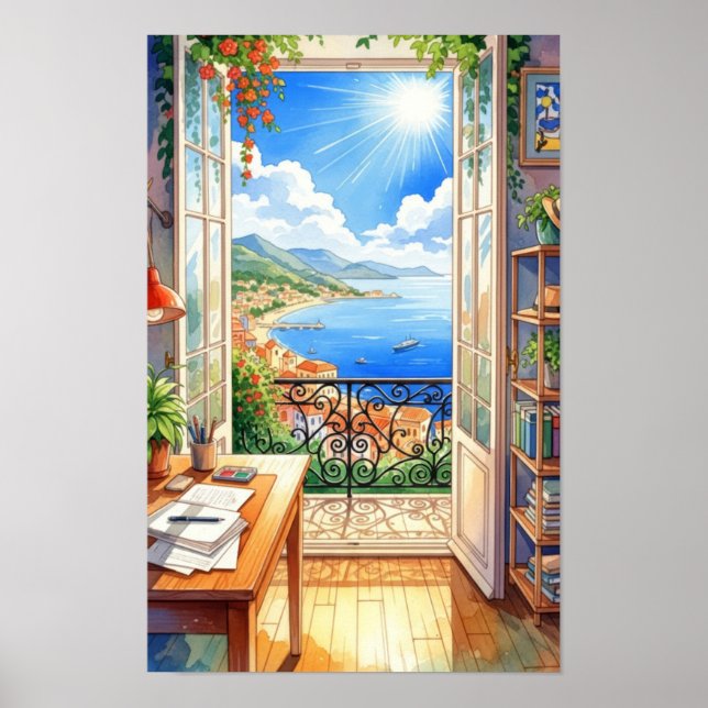 Wandkunst. Balkon Poster (Vorne)