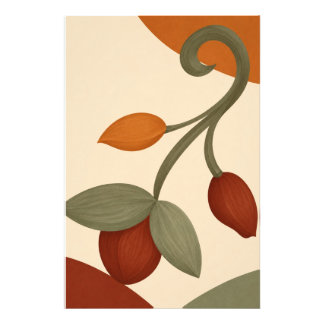 Wandkunst, Botanische Terrakotta-Sage-Grün Fotodruck