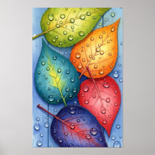 Wandkunst. Farbige Blätter Poster
