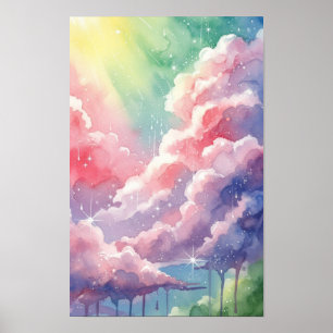 Wandkunst. Helle Wolken Poster