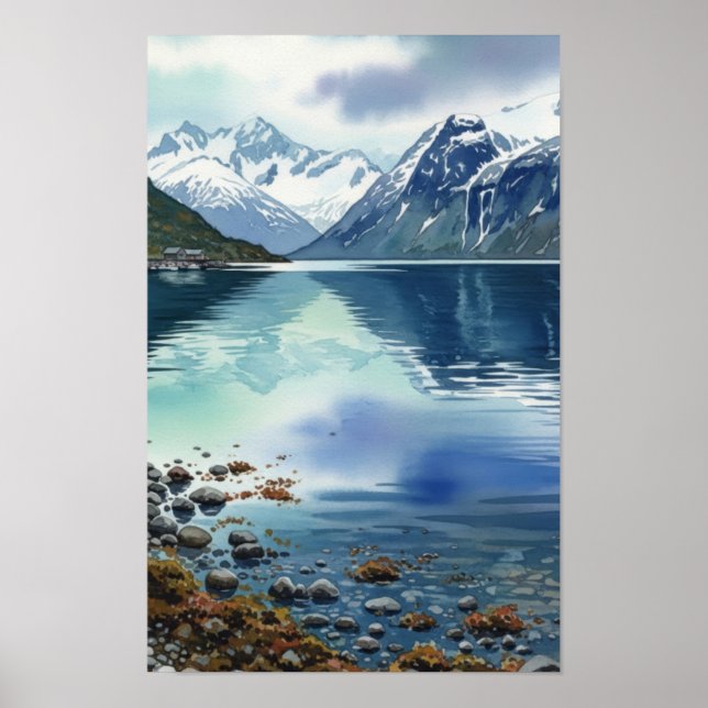 Wandkunst, hinter dem Eisberg Poster (Vorne)