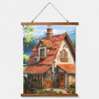 Wandkunst, Tapisserien Wandteppich Mit Holzrahmen