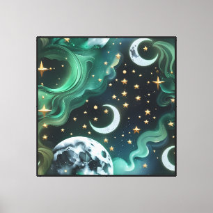 Wandkunst – Traumhafter Smaragd-Himmels-Leinwanddr Leinwanddruck