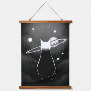 Wandkunst „Umlaufende kosmische Katze“ – Minimalis