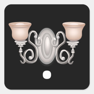 Wandleuchte mit Glitch-Möbeln Quadratischer Aufkleber