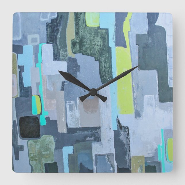 Wandleuchte Quadratische Wanduhr (Vorderseite)