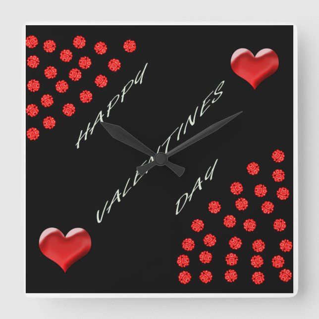 Wandleuchte Quadratische Wanduhr (Vorderseite)