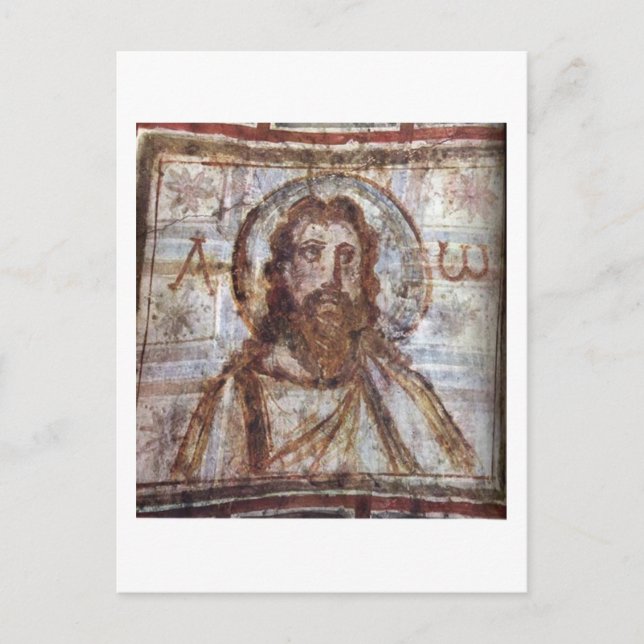 Wandmalerei aus dem Katakomb von Commodilla. Postkarte (Vorderseite)