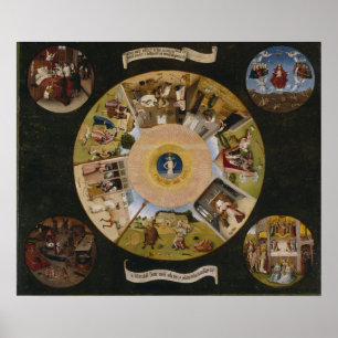 Wandmalerei der antiken Kirche Poster