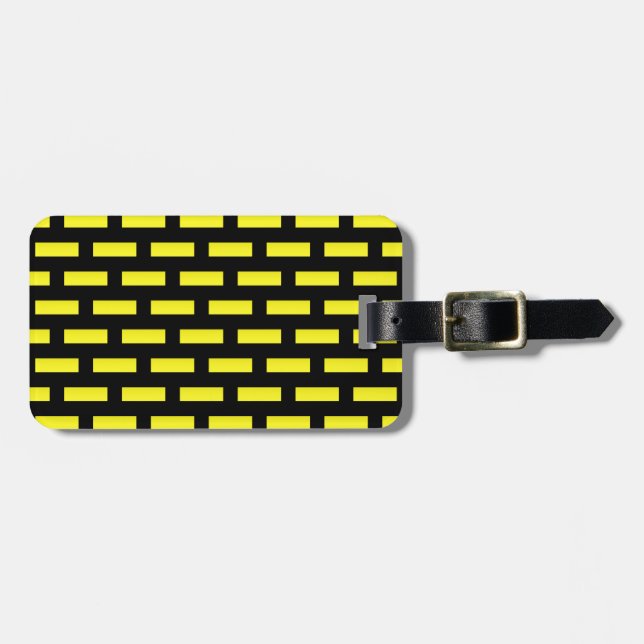 Wandmuster Schwarz und Gelb Gepäckanhänger (Vorderseite horizontal)