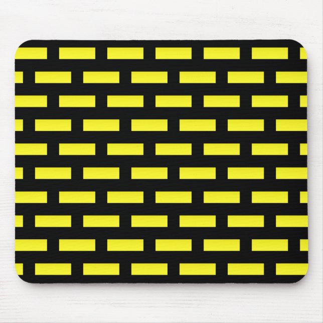 Wandmuster Schwarz und Gelb Mousepad (Vorne)