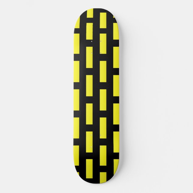Wandmuster Schwarz und Gelb Skateboard (Vorderseite)