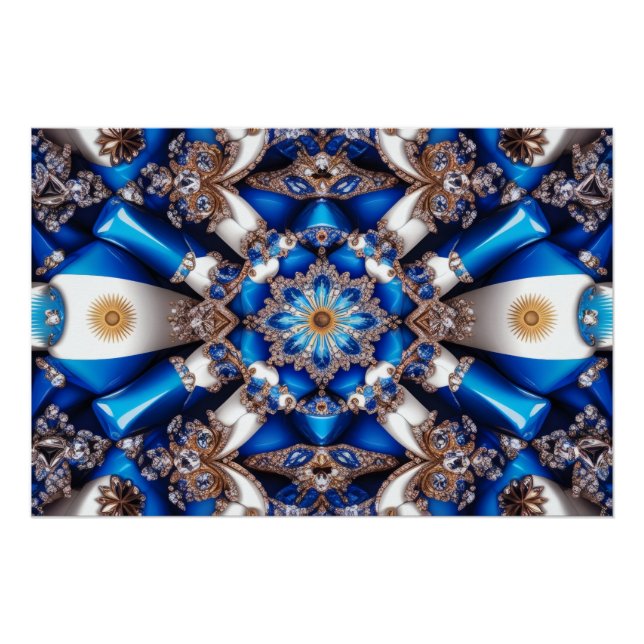 Wandplakat mit argentinischem Farbdesign Poster (Vorderseite)