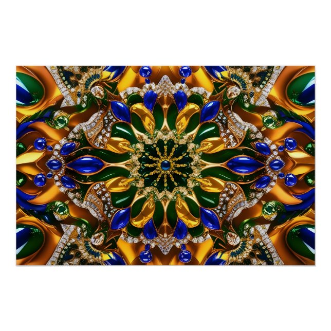 Wandplakat mit brasilianischem Farbdesign Poster (Vorderseite)