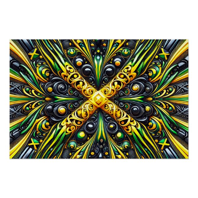 Wandplakat mit jamaikanischem Farbdesign Poster (Vorderseite)