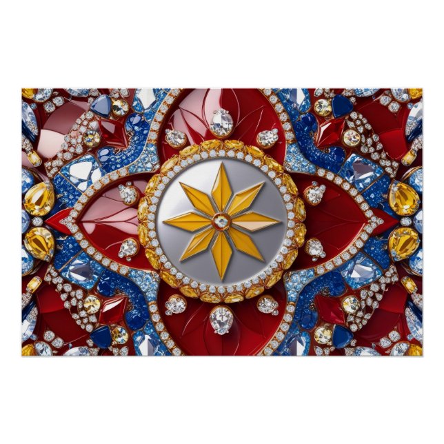 Wandplakat mit kolumbianischem Farbdesign Poster (Vorderseite)