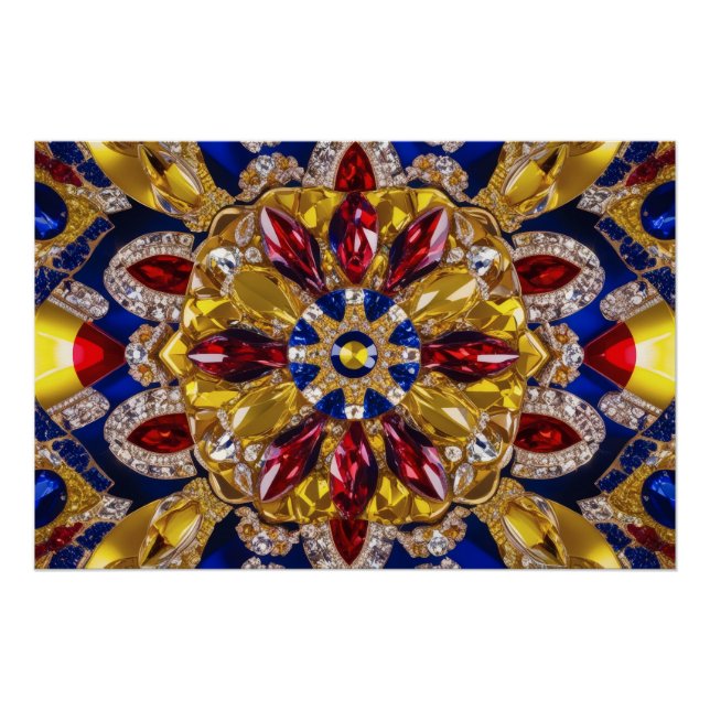 Wandplakat mit kolumbianischer Farbgestaltung Poster (Vorderseite)