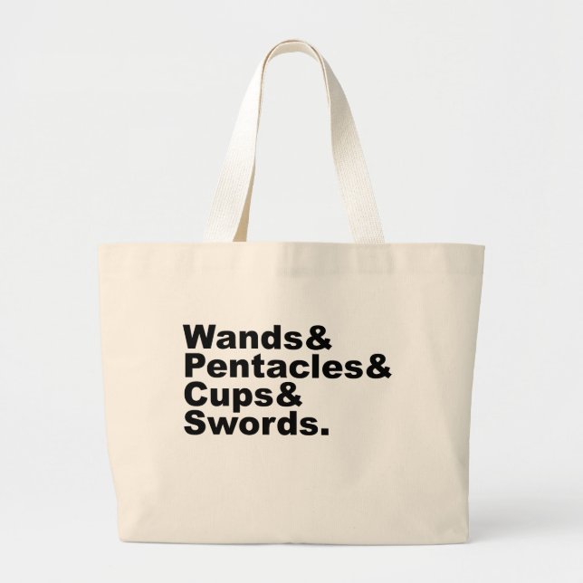Wands & Pentagramms & Cups & Schwerter| Tarot Jumbo Stoffbeutel (Vorne)