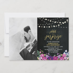 Wandtafel & Lichter Foto 50. Hochzeitstag Einladung