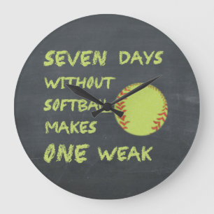Wandtafel Sieben Tage ohne Softball Große Wanduhr