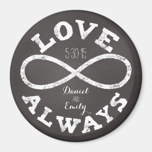 Wandtafel-Unendlichkeit-Liebe-Hochzeitsdatum und N Magnet