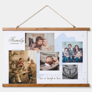Wandtapesterfamilie für immer aus Holz Wandteppich Mit Holzrahmen