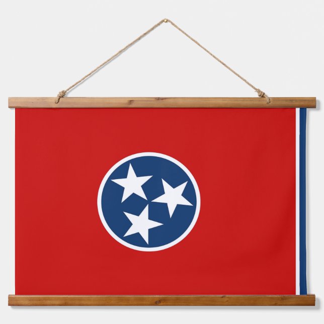 Wandtapestry mit Flagge von Tennessee, USA. Wandteppich Mit Holzrahmen (Vorne)
