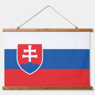 Wandteppich mit der Flagge der Slowakei Holzrahmen