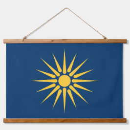 Wandteppich mit Flagge von Makedonien, Griechenlan Holzrahmen
