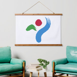 Wandteppich mit Flagge von Seoul, Südkorea Holzrahmen