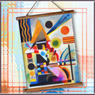 WANDTEPPICH - "Swinging" - Kandinsky Mit Holzrahmen