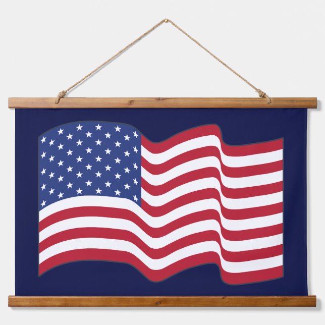 Wandteppiche aus Holz mit amerikanischer Flagge (Vorne)