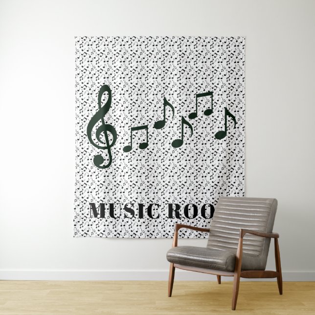 Wandteppiche für schwarze Musikernotizen (Beispiel)