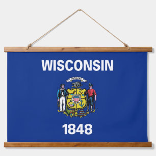 Wandteppiche mit der Flagge von Wisconsin, USA