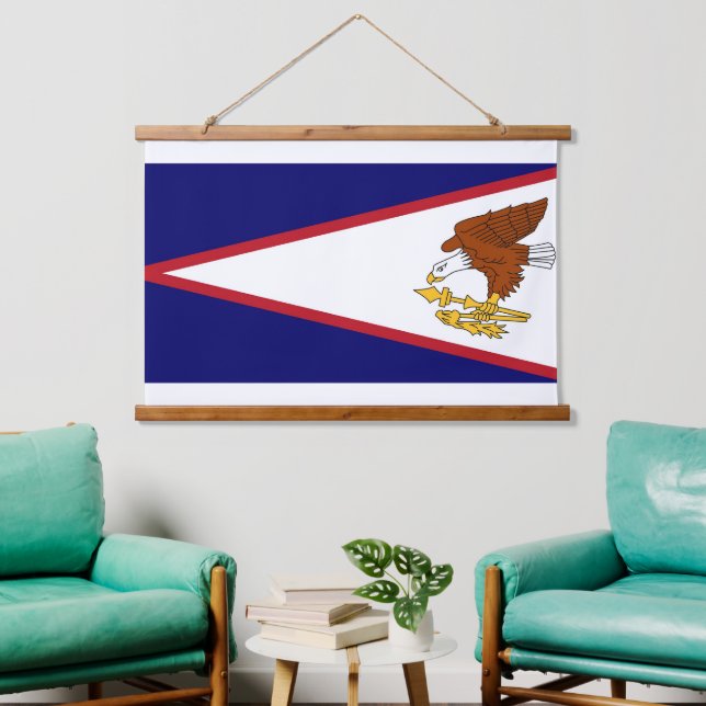 Wandteppiche mit Fahne von Amerikanisch-Samoa, USA (Wohnzimmer)