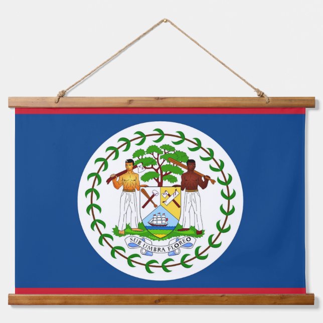 Wandteppiche mit Flagge von Belize (Vorne)