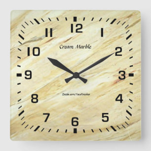 Wanduhr, 10,75" Quadratisch Acryl Marmor Quadratische Wanduhr